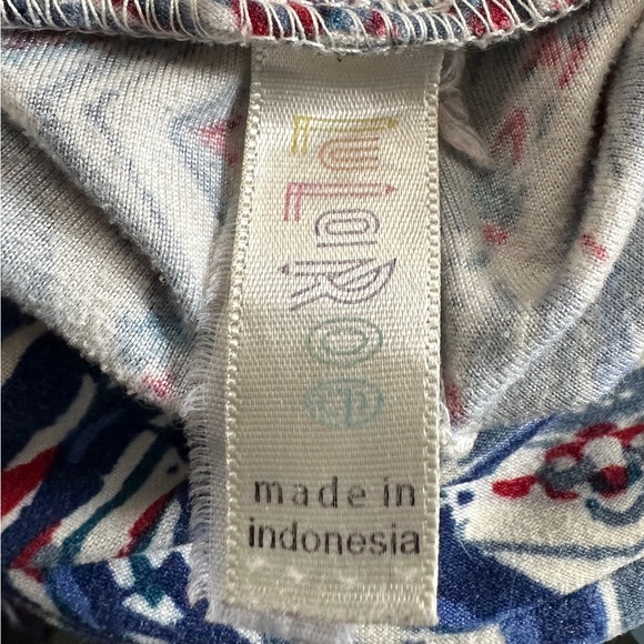 LuLaRoe tall and curved leggings red white blue - Picture 3 of 4